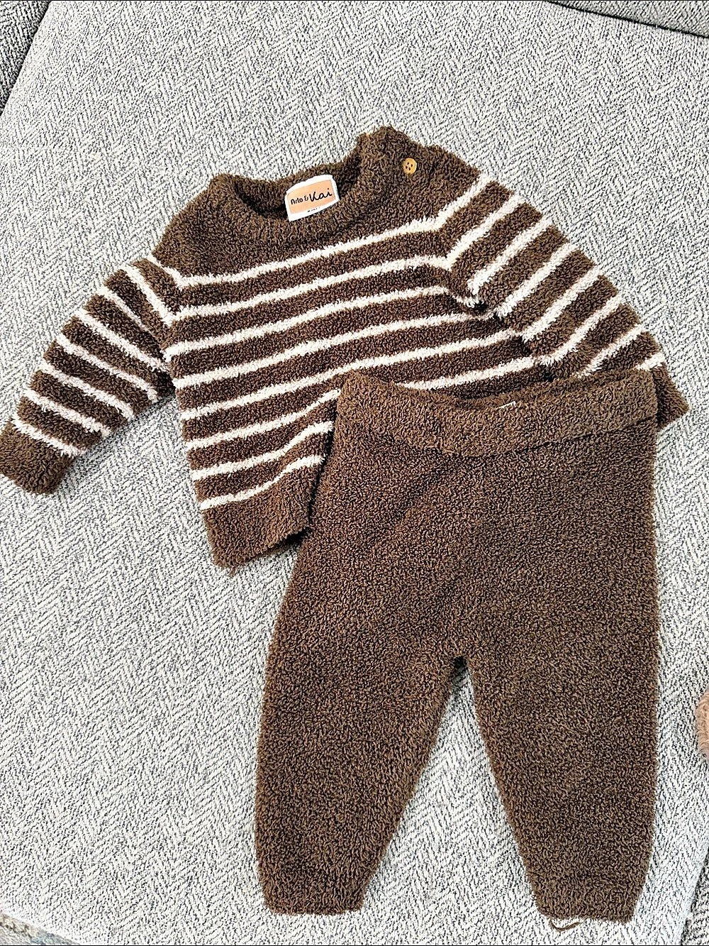 Arlo _& Kai Baby Striped Sweater Pants Set Brown 6-9M